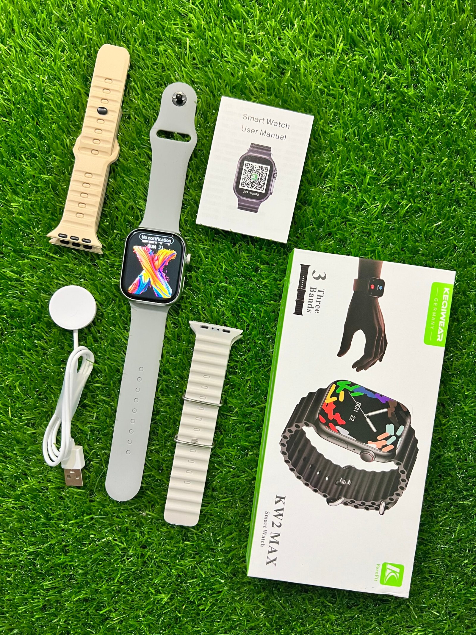 KW_2_Max_Smart_Watch_2 KW 2 Max Smart Watch 3 Straps - Image 2