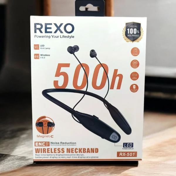 REXO RX-501 Wireless Neckband 500H Backup 1 REXO RX-501 Wireless Neckband 500H Backup